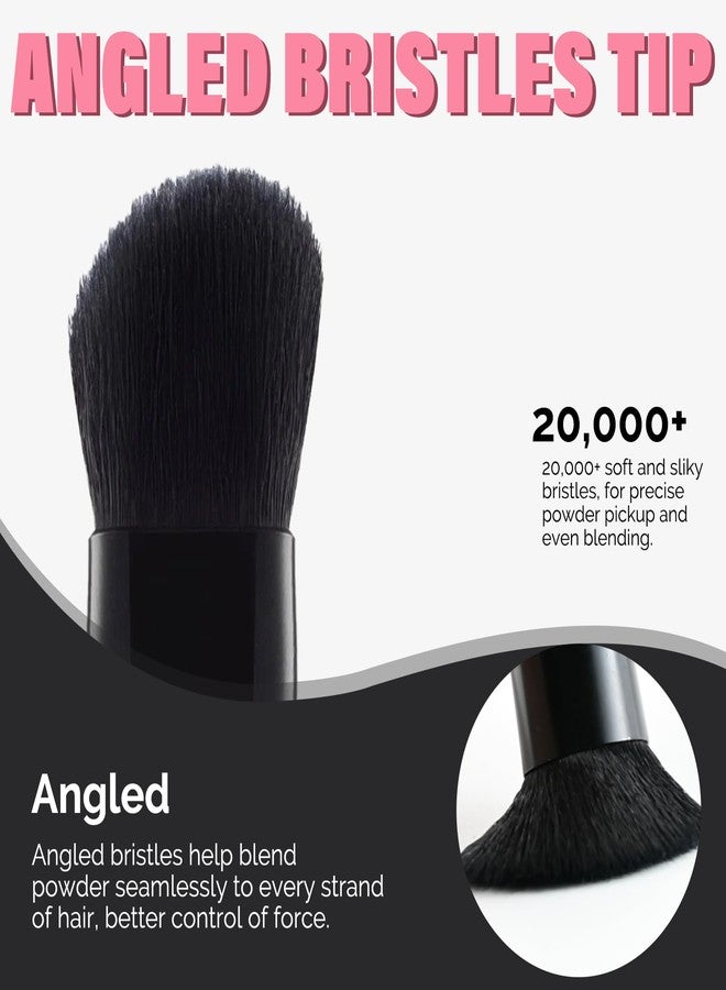 VOLLUCK Dual-Ended Hairline Powder Brush, 2-in-1 Travel Makeup Brush Set with Sponge & Root Angled Concealer/Contour Tip for Seamless Blending Root Touch Up, Soft, Easy to Color - Image 4